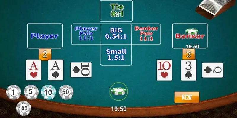 Luật rút lá thứ 3 trong game bài Baccarat online